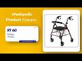 RT 60 Aluminium Height Adjusted Storage Space Four Wheel Rollator | Wheelopedia