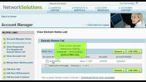 How to update your DNS setings at NetworkSolutions.com
