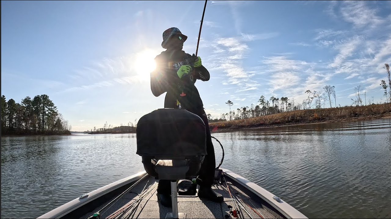 Warm Winter Day Bass Fishing Out On Clark's Hill Lake