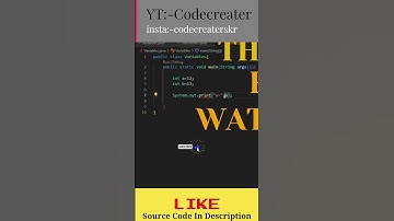 Variables🔥|#java #codecreaterskr #shorts