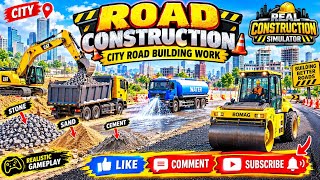 2026City Road Construction Simulator 🚧 | Dump Trucks, Water Tanker & Road Roller Gameplay screenshot 1
