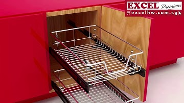 BS-N EXCEL Pull out Wirebasket W/Black Slides Installation Guide