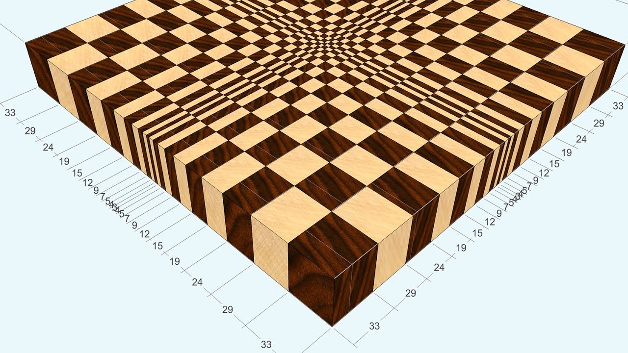 3D end grain cutting board #1 to make with the use of 13 ...