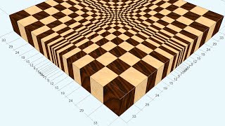 3D end grain cutting board #1 to make with the use of 13" planer (version for woodworkers) Free plans - http://mtmwood.com/en/?route=product/product&path=92_... This is a smaller version of 3D end