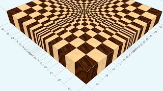 3D end grain cutting board #1 to make with the use of 13' planer (version for woodworkers)