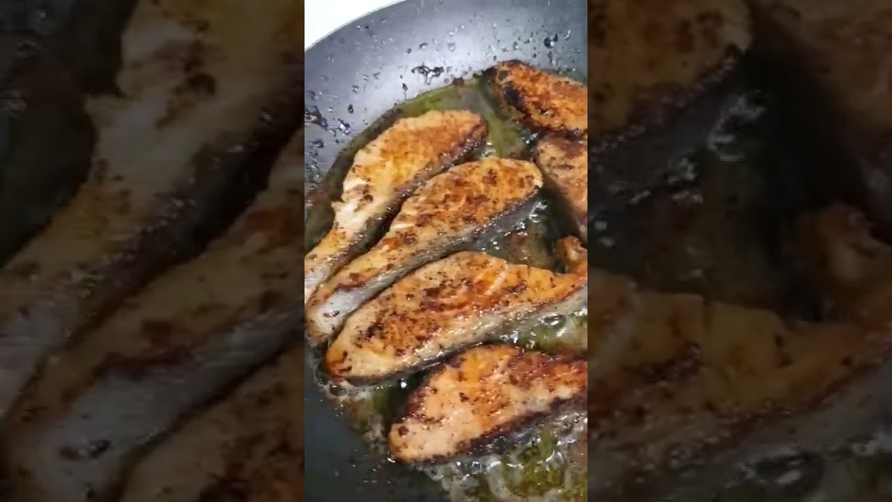 ASMR Fried Butter Salmon Satisfying Sounds shorts asmr YouTube