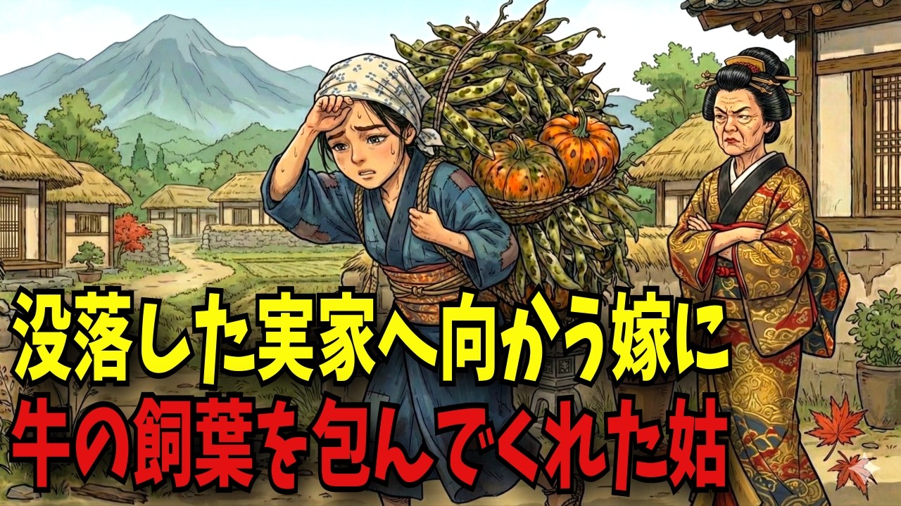 没落した実家へ帰る嫁に、あえて牛の秣を持たせた賢い姑の深意ㅣ民話ㅣ野談ㅣ昔話ㅣㅣ伝説ㅣ説話ㅣ時代劇ㅣオーディオブック