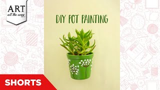 DIY Pot Painting | Acrylic painting Ideas | DIY Home decors | Garden Decors | Mud Pot design #Shorts