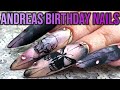 Andrea Birthday Nails - Hand Painted Skulls