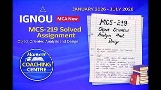 IGNOU MCA MCS-219 Solved Handwritten Assignment |Object Oriented Analysis and Design | Jan–July 2026