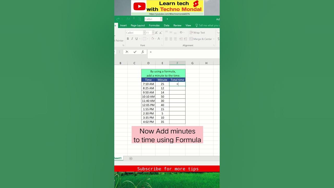 How to add minutes to time in excel excel pro tricks excel shorts 