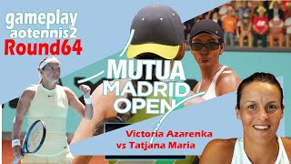 Victoria Azarenka       vs Tatjana Maria    🏆 ⚽ madrid  Open (04/25/2024) 🎮 gameplay AO  2