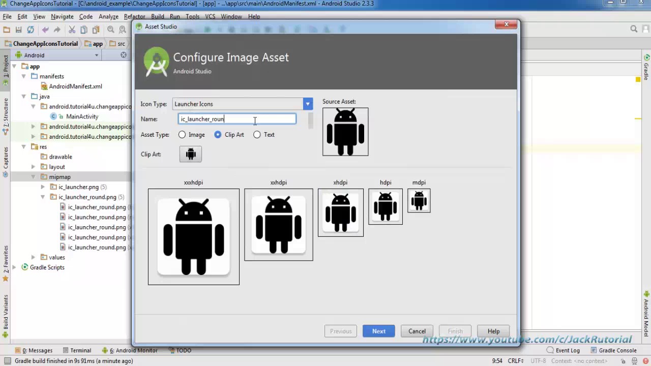 How To Change App Icon In Android Studio Android Studio Tutorial For