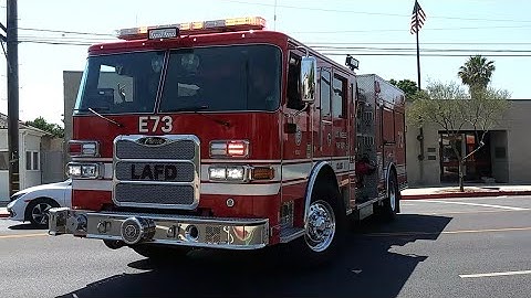 LAFD Engine 73 and Rescue 73 Responding