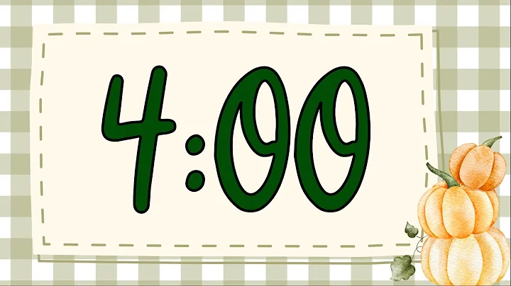 4 Minute Festive Fall Pumpkin Timer with Music for Classroom (Lofi Beats, Calm Harp Alarm at End)