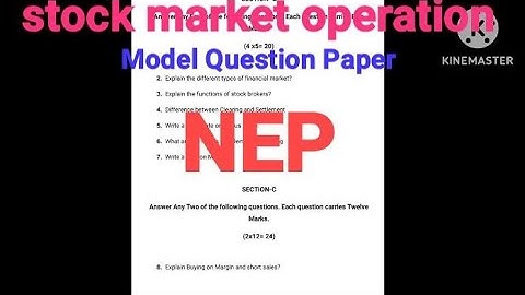 Stock market operation model question paper