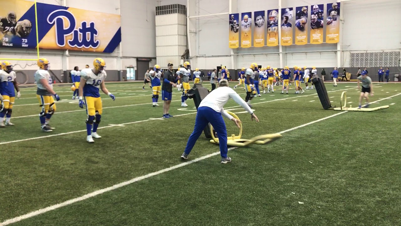 Pitt Defensive Line Sled Drill 3/6/20 2020 Spring Football PSN