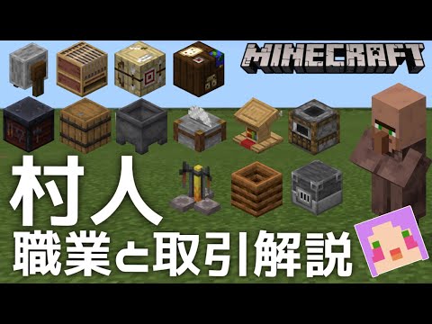 【マイクラ解説】エメラルド効率入手！「村人さんの職業と取引解説」【Minecraft】