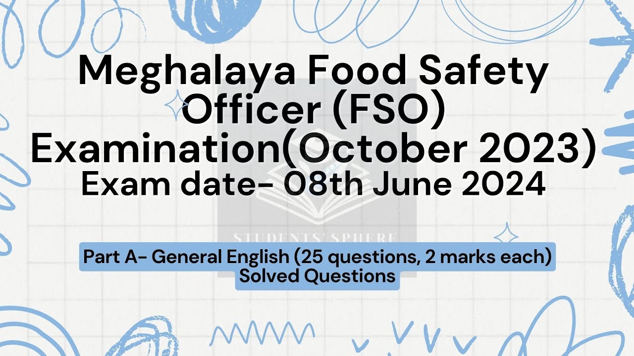 General English Solved Questions Meghalaya Food Safety Officer FSO general-english-solved-questions-meghalaya-food-safety-officer-fso