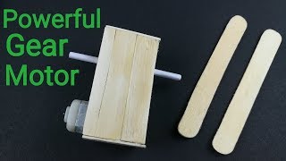 How to make Powerful DC Gear Motor at home