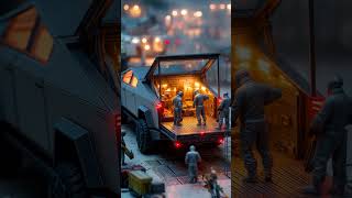 Tesla Cybertruck Turns Into A Futuristic Mobile Workshop Ultra Realistic 4K