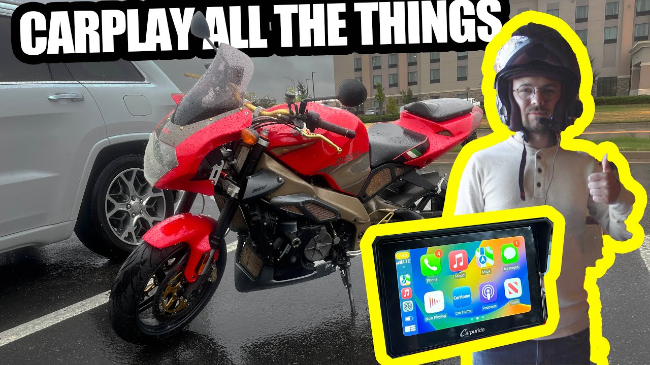 Carpuride Motorcycle Stereo Wireless Apple CarPlay Android Auto Bluetooth  Play