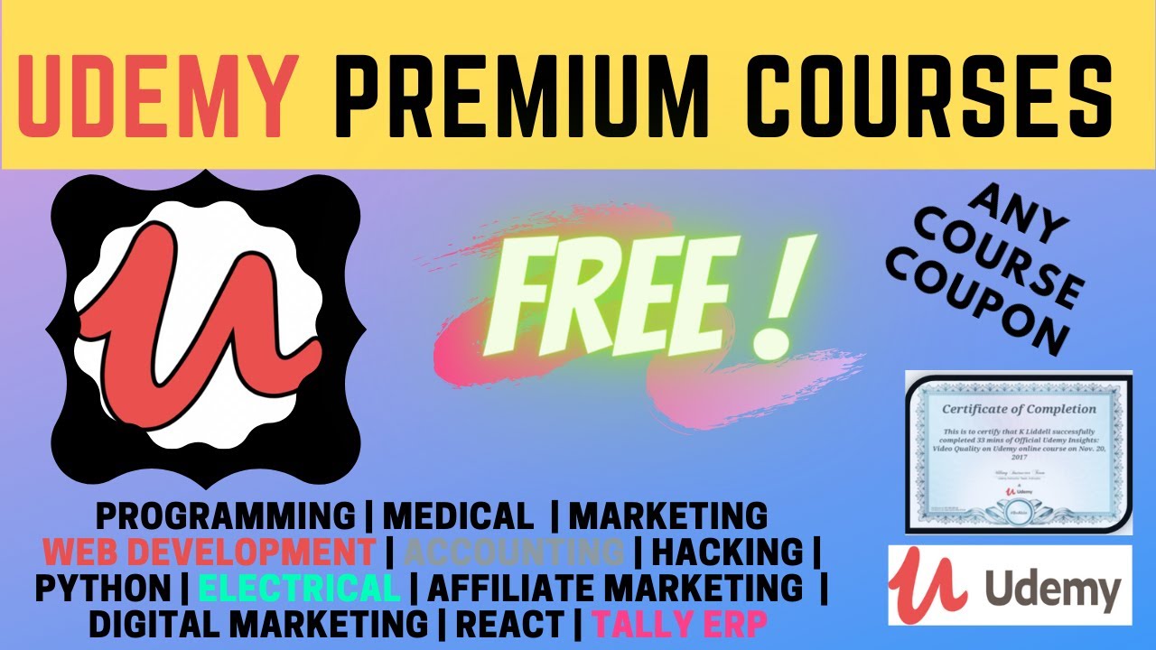 Free online Udemy courses with certificates - Udemy Courses Are Free ...