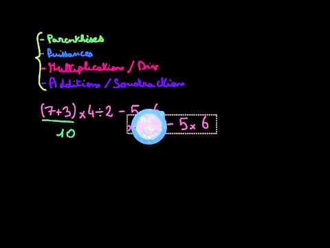 Vidéo: Qu'est-ce qui vient en premier dans l'ordre mathématique des opérations ?