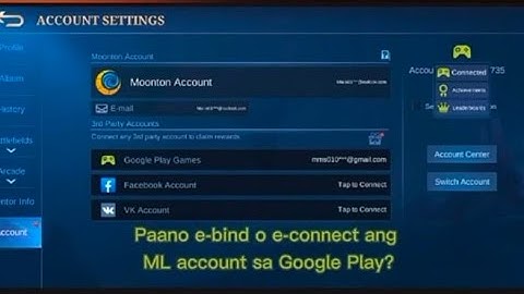 PAANO E-BIND O E-CONNECT ANG IYONG ML ACCOUNT SA GOOGLE PLAY GAMES