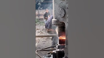 iron pipe forging process using machine #shorts