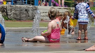 Splash pad fun in the sun