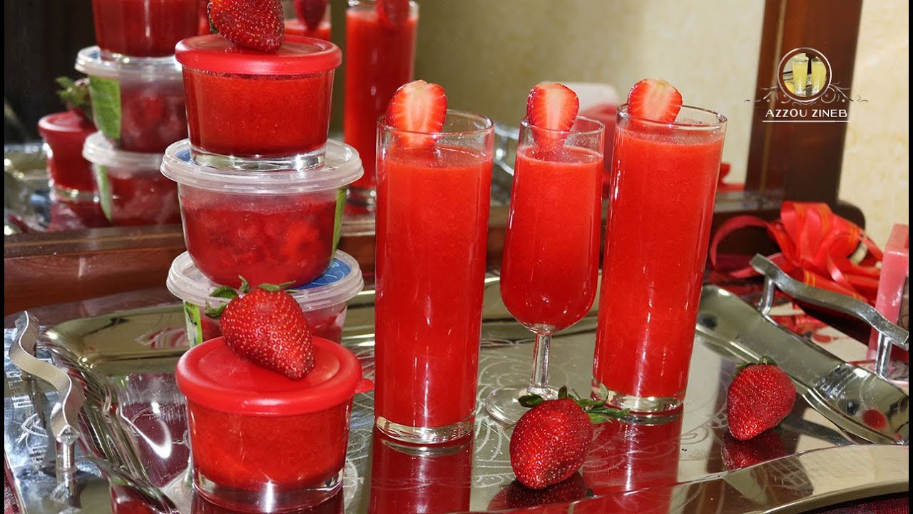 عصير  الفريز🍓و مركز الفراولة🍓بلون أحمر طبيعي ساحر غني بالفوائد سيصبح معتمدا لديك لرمضان وفصل الصيف
