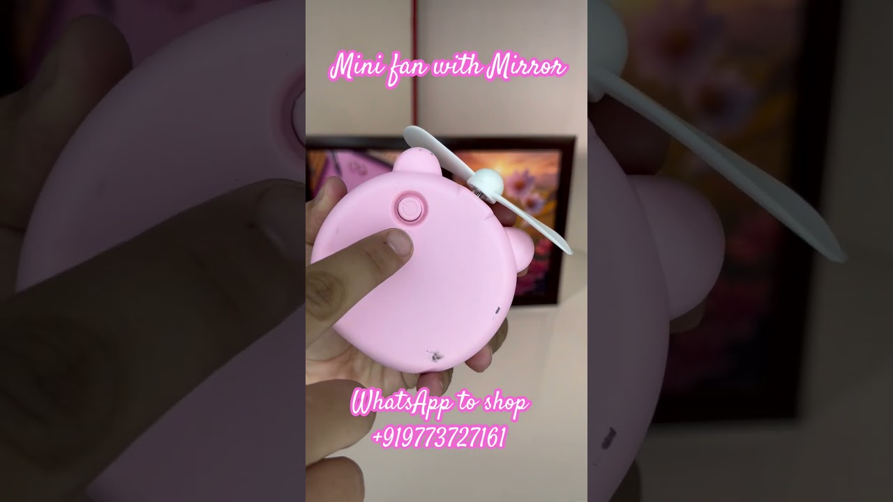 Cute and chargeable Mini Fan with Led light and Mirror💕💕✅✅Amazing quality 💕💕