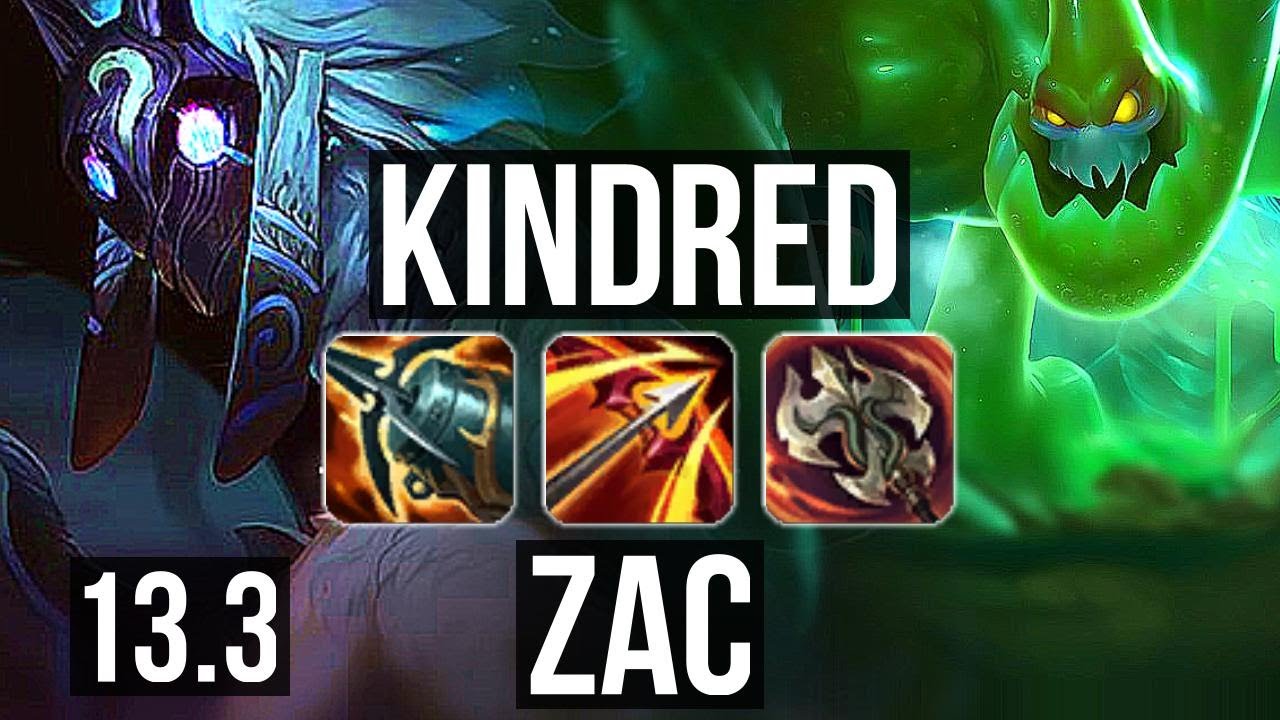 KINDRED vs ZAC (TOP) | 6/0/4, 500+ games, 1.0M mastery, Dominating | KR Master | 13.3