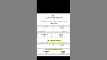 AIOU Assignment Schedule Autumn 2024-2025 | Submission Dates & Guidelines