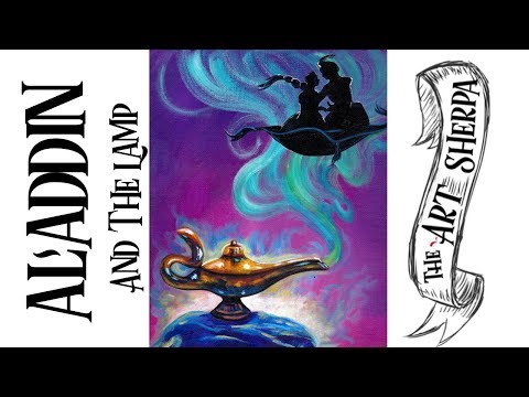 Aladdin 2019 acrylic painting tutorial for beginners step by step