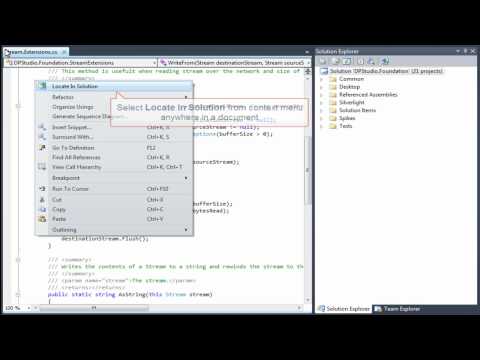 Locate In Solution / Locate Source File - VSCommands