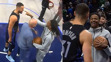 FULL INCIDENT Ja Morant points in Klay Thompson