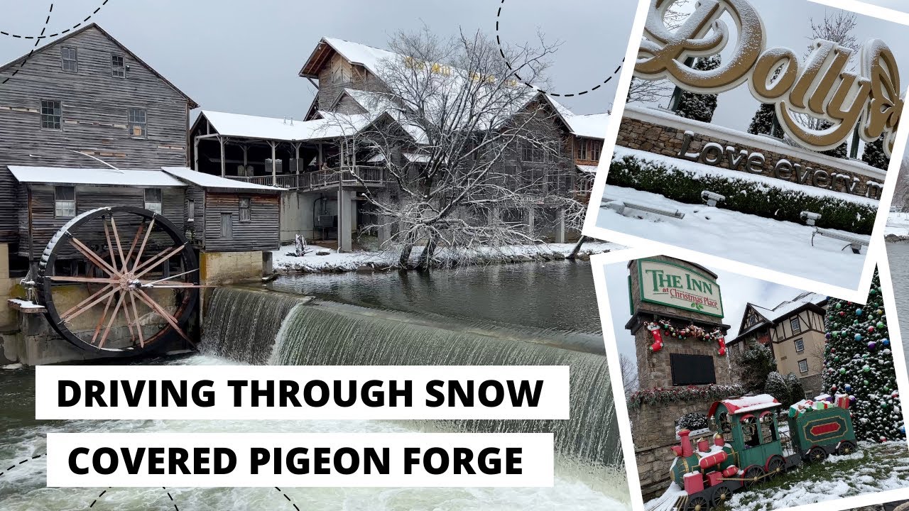 exploring-snow-covered-pigeon-forge-dollywood-the-island-old-mill