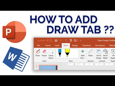How to add Draw tab in Power Point