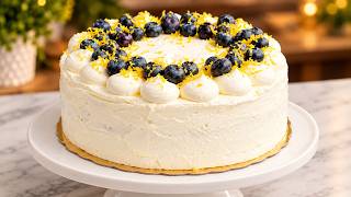 Bakery-Style Lemon Blueberry Cream Cake | Soft, Moist & Fresh screenshot 4
