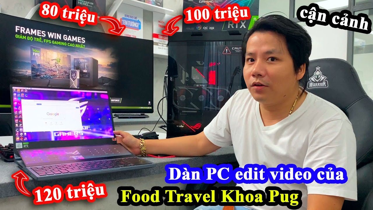 Cận Cảnh Dàn Máy Tính 300 Triệu Siêu Khủng Của Food Travel Khoa Pug Để Edit Video Và 'Đào Bitcoin'!
