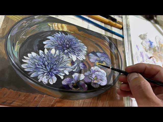 489/応用編！アクリルで写実的に花を描く！ - YouTube
