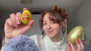 eating ASMR: tying reese's peanut butter easter eggs • chocolate tapping • subtle mouth sounds 🍫🥜
