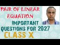 Pair of Linear equation in two variables (Class 10) CBSE