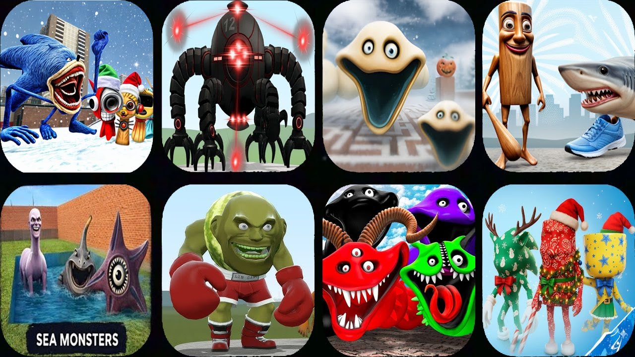 Nextbots In Playground Mod NEW ENEMY SEA MONSTER,HUNGRY WORM,67 69,LIN GANG MELON InSandbox In Space