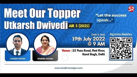 Meet Our Topper || Utkarsh Dwivedi AIR 5 (2021)