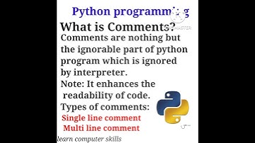what are comments |python programming |in hindi urdu|by learn computer skills