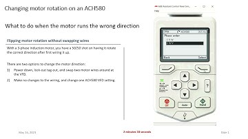 Video Changing motor rotation on an ACH580