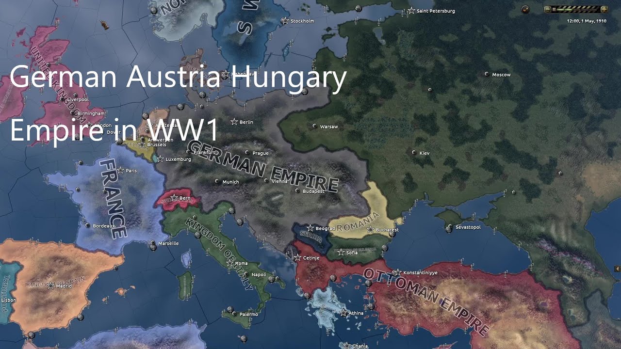 If Germany annexed Austria Hungary in ww1 - Hoi4 Timelapse - YouTube